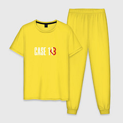 Пижама хлопковая мужская Case 143, цвет: желтый