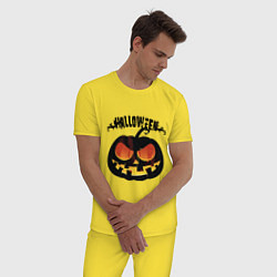 Пижама хлопковая мужская Smile pumpkin, цвет: желтый — фото 2