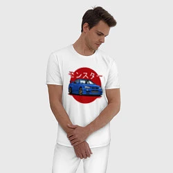 Пижама хлопковая мужская Nissan Skyline R34 GT-R, цвет: белый — фото 2