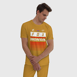 Пижама хлопковая мужская Honda racing, цвет: горчичный — фото 2
