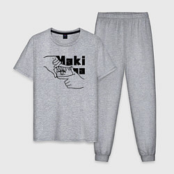 Пижама хлопковая мужская Глаза Макимы, цвет: меланж