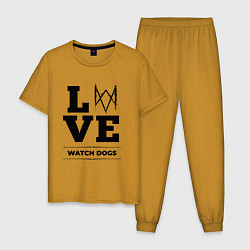 Пижама хлопковая мужская Watch Dogs love classic, цвет: горчичный