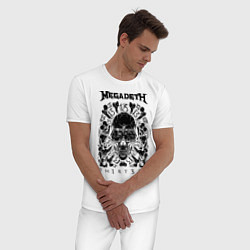 Пижама хлопковая мужская Megadeth Thirteen, цвет: белый — фото 2