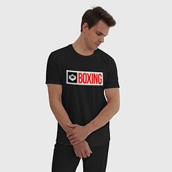 Пижама хлопковая мужская Ring of boxing, цвет: черный — фото 2