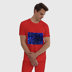 Пижама хлопковая мужская Графическая химия, цвет: красный — фото 2