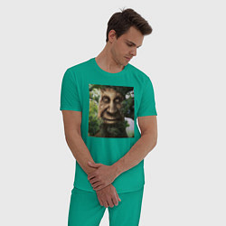 Пижама хлопковая мужская Wise Mystical Tree, цвет: зеленый — фото 2