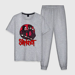 Пижама хлопковая мужская Slipknot rock, цвет: меланж