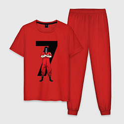 Пижама хлопковая мужская Slipknot Семерка, цвет: красный