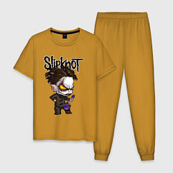 Пижама хлопковая мужская Slipknot - art, цвет: горчичный