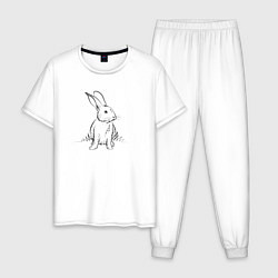 Мужская пижама Контурный заяц