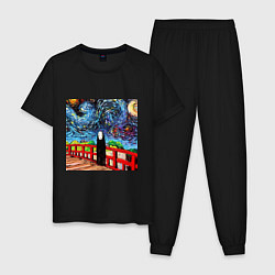 Пижама хлопковая мужская Безликий Гог, цвет: черный