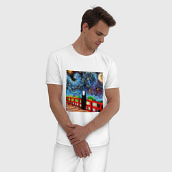 Пижама хлопковая мужская Безликий Гог, цвет: белый — фото 2