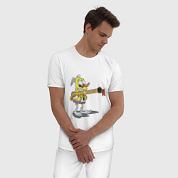 Пижама хлопковая мужская Крипто Бум, цвет: белый — фото 2