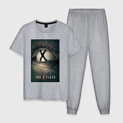 Пижама хлопковая мужская X - Files poster, цвет: меланж