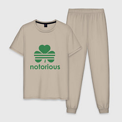 Пижама хлопковая мужская Notorious - Ireland, цвет: миндальный