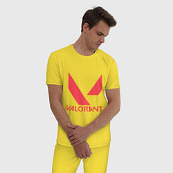 Пижама хлопковая мужская Valorant - logo, цвет: желтый — фото 2