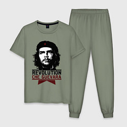 Пижама хлопковая мужская Revolution hero, цвет: авокадо