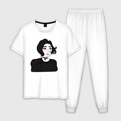 Пижама хлопковая мужская Doomer-girl, цвет: белый