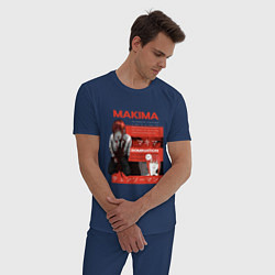 Пижама хлопковая мужская Chainsaw man Makima, цвет: тёмно-синий — фото 2