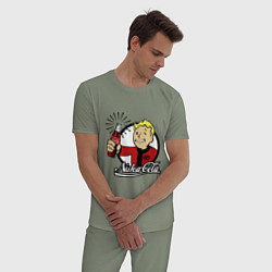 Пижама хлопковая мужская Vault boy - nuka cola, цвет: авокадо — фото 2