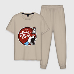Пижама хлопковая мужская Nuka cola sticker, цвет: миндальный