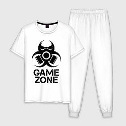 Пижама хлопковая мужская Game zone, цвет: белый