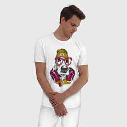 Пижама хлопковая мужская Dj dog, цвет: белый — фото 2