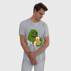 Пижама хлопковая мужская Drink Pepe, цвет: меланж — фото 2
