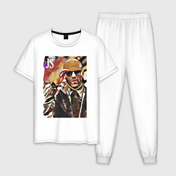 Пижама хлопковая мужская Jason Statham - кинозвезда, цвет: белый