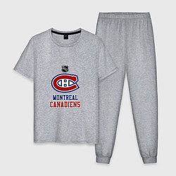 Пижама хлопковая мужская Монреаль Канадиенс - НХЛ, цвет: меланж