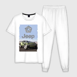 Пижама хлопковая мужская Chrysler Jeep - concept, цвет: белый