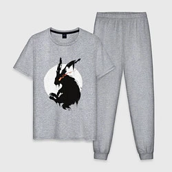 Пижама хлопковая мужская Черный кролик 2023, цвет: меланж