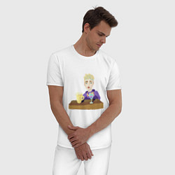 Пижама хлопковая мужская Бармен блондин, цвет: белый — фото 2