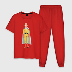 Пижама хлопковая мужская Saitama base, цвет: красный