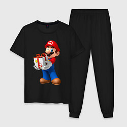 Мужская пижама Марио держит подарок