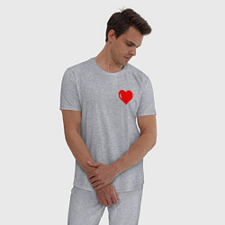 Пижама хлопковая мужская Глянцевое сердце, цвет: меланж — фото 2