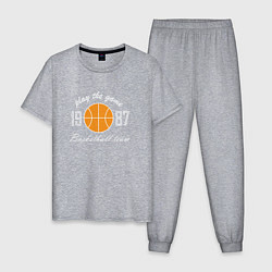 Пижама хлопковая мужская Любителям баскетбола, цвет: меланж