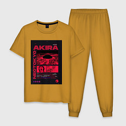 Пижама хлопковая мужская Akira poster, цвет: горчичный