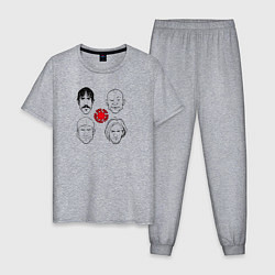 Пижама хлопковая мужская Red Hot Chili Peppers фан-арт, цвет: меланж