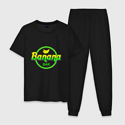 Пижама хлопковая мужская Banana bar, цвет: черный