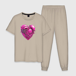 Мужская пижама Механическое розовое сердце
