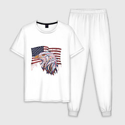 Пижама хлопковая мужская American eagle, цвет: белый