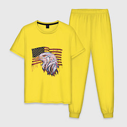 Пижама хлопковая мужская American eagle, цвет: желтый