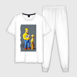 Мужская пижама Homer Simpson and cats - нейросеть арт