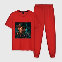 Пижама хлопковая мужская Red Dead redemption, dark Arthur, цвет: красный