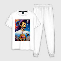 Пижама хлопковая мужская Сальвадор Дали: Сюрреализм, цвет: белый