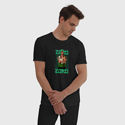 Пижама хлопковая мужская Зоро Ророноа стоит насмерть, цвет: черный — фото 2