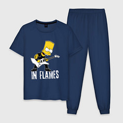 Пижама хлопковая мужская In Flames Барт Симпсон рокер, цвет: тёмно-синий