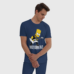 Пижама хлопковая мужская Motorhead Барт Симпсон рокер, цвет: тёмно-синий — фото 2