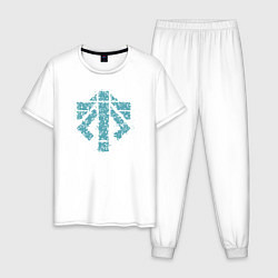 Пижама хлопковая мужская X-COM game, цвет: белый